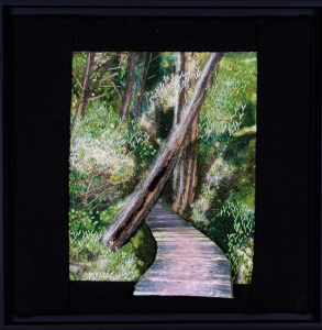 Diane Cadrain, "Atlantic White Cedar Trail II", felted wool