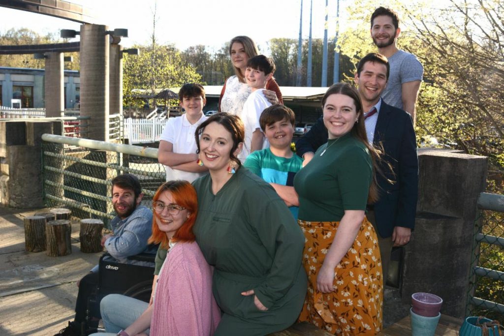 Falsettos’ Cast (from bottom left to top right): Noah Golden, Ronnie McLaren , Jonna Capone, Luke Cashman, Graeme Kennedy, Kate Stango, Johanna Milani, Preston Ottaviano , Andy Friedland and Daniel Sbriglio. Photo by Lara Morton