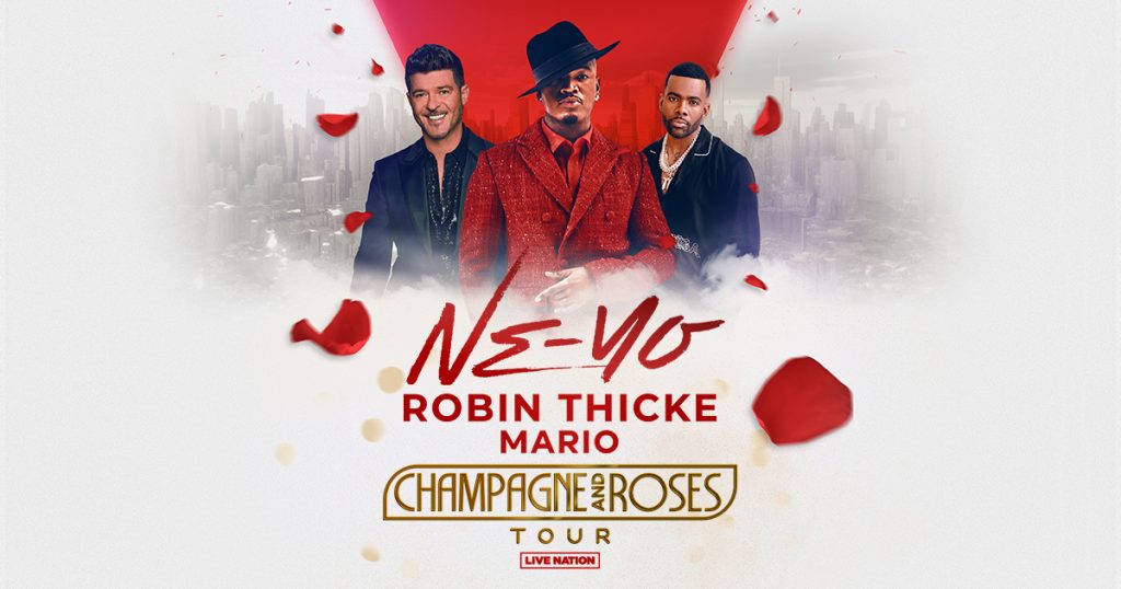 Ne Yo with Robin Thick and Mario to perform at Xfinity Theater in Hartford, Connecticut 