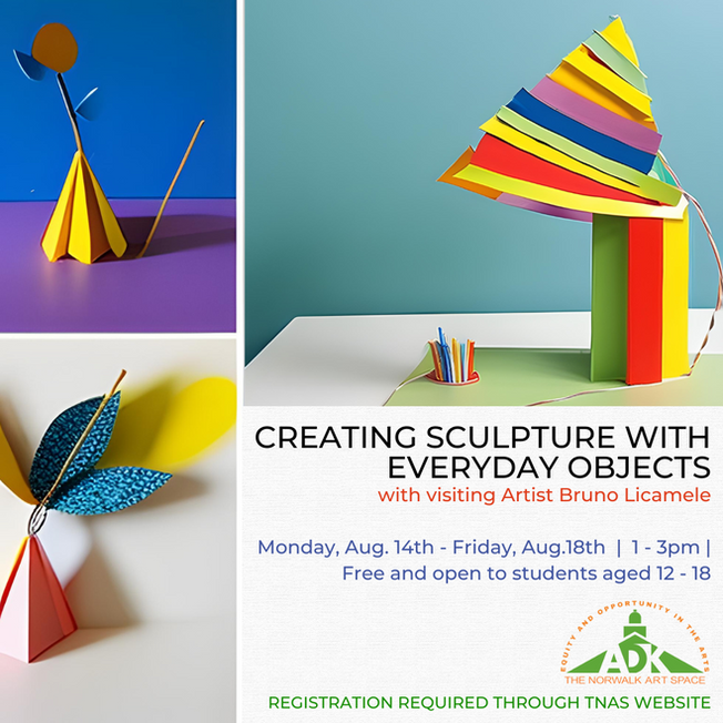 Creating sculptures with every day objects at norwalk art space 