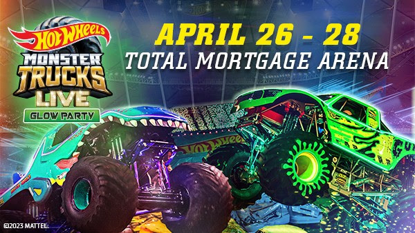 Hot Wheels Monster Truck glow party to stop at Total Mortgage Areana in Bridgeport Connectiut in April 2024