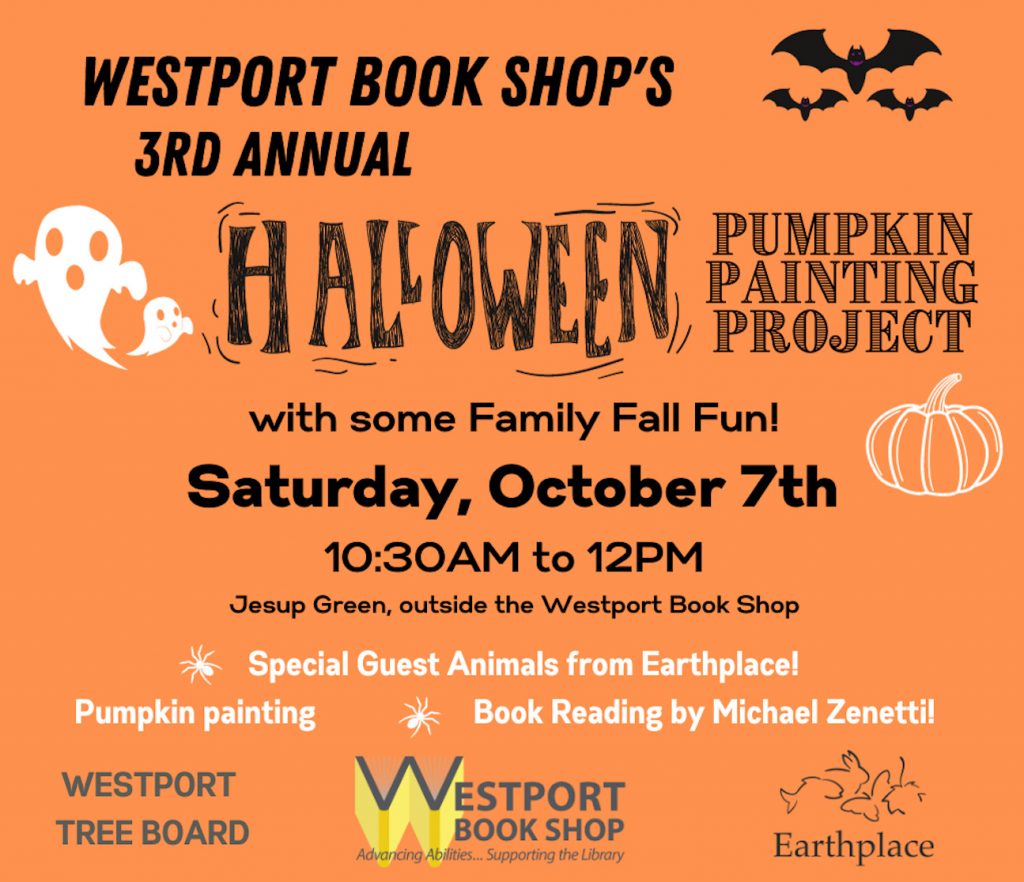 Westport book shop halloween pumpkin event is October 7, 2023