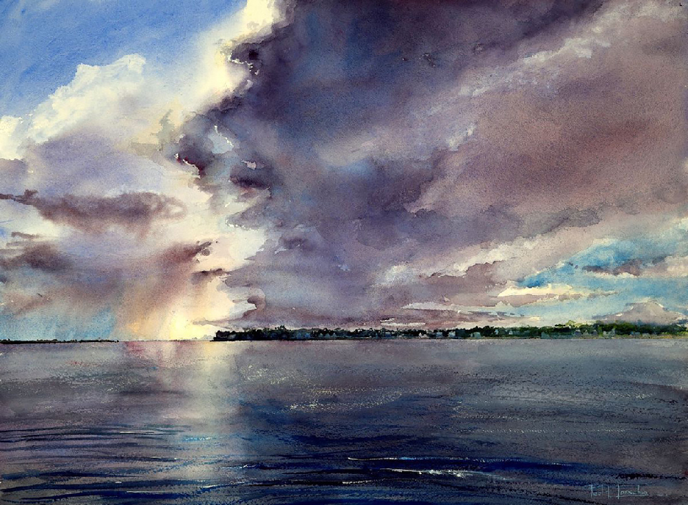 Paul Loescher, Approaching Storm, watercolor