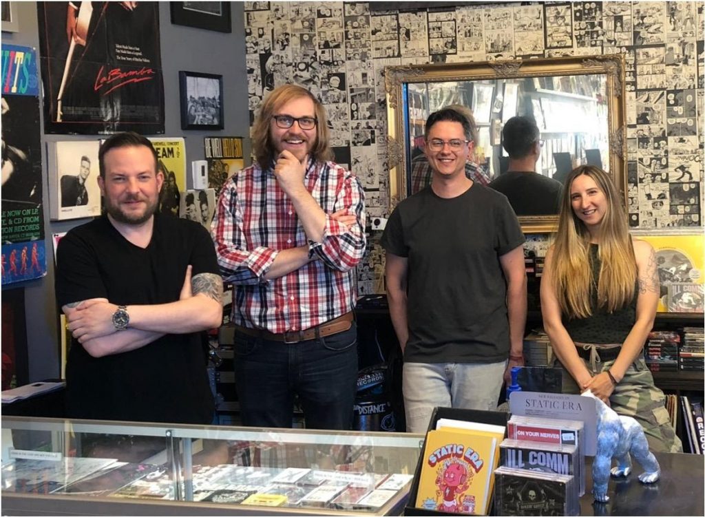 Jay Reason and his staff at Static Era Records in Milford, Connecticut