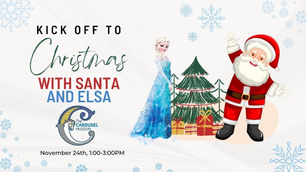 Christmas with Santa and Elsa at the Carousel Museum in Bristol, Connecticut 