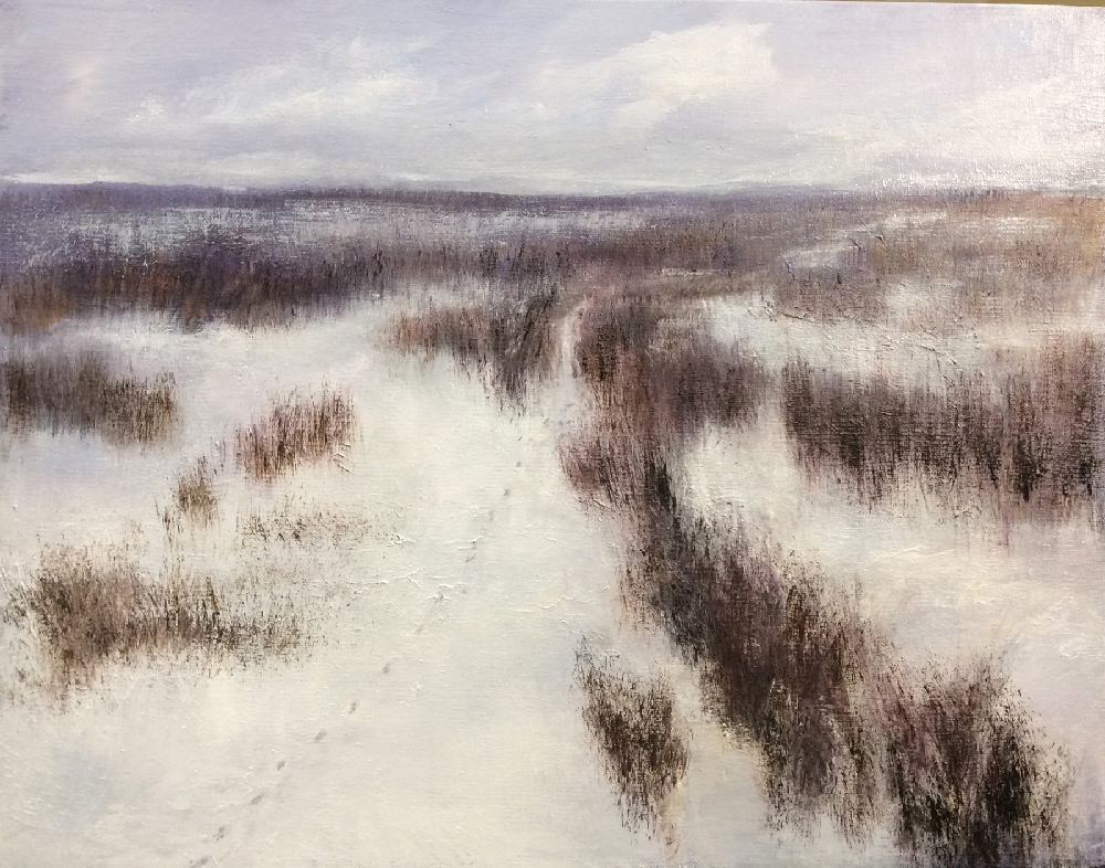 Deborah Greco, Winter Hush, oil on linen panel