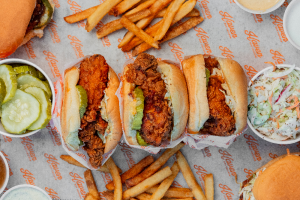 Chicken sandwiches photo via Haven Hot chicken, opening at 524 main street in Middletown, Connecticut