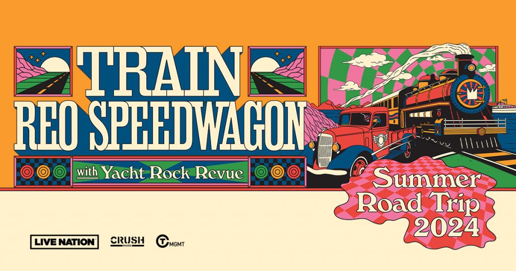 REO Speedwagon and Train to perform at the Xfinity theatre in Hartford Connecticut in August, 2024
