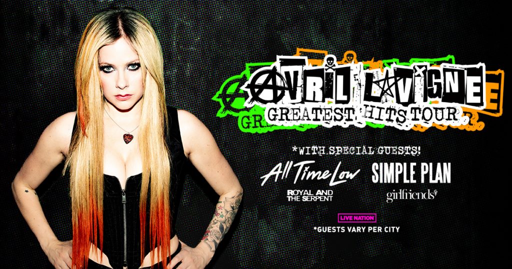 Avril Lavigne to perform at the xfinity theatre in hartford, connecticut in August 2024