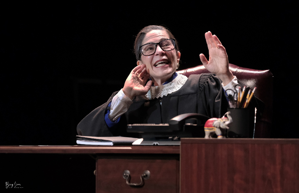 Michelle Azar in “All Things Equal: The Life & Trials of Ruth Bader Ginsberg” – Photo by Bing Liem