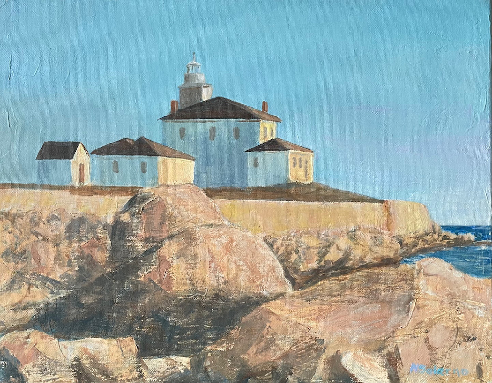 Nick Salerno, "Watch Hill Light", acrylic