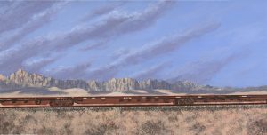 Len Swec, "On Old US 90, West Texas", acrylic