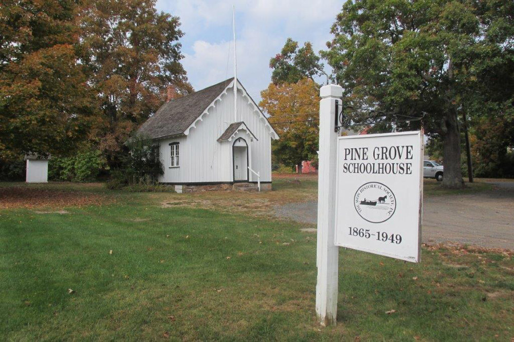 Photos of the 1865 Pine Grove Schoolhouse courtesy Avon Historical Society