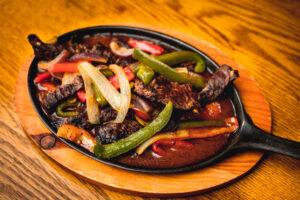 fajitas at Coyote Falco in Mansfield, Connecticut