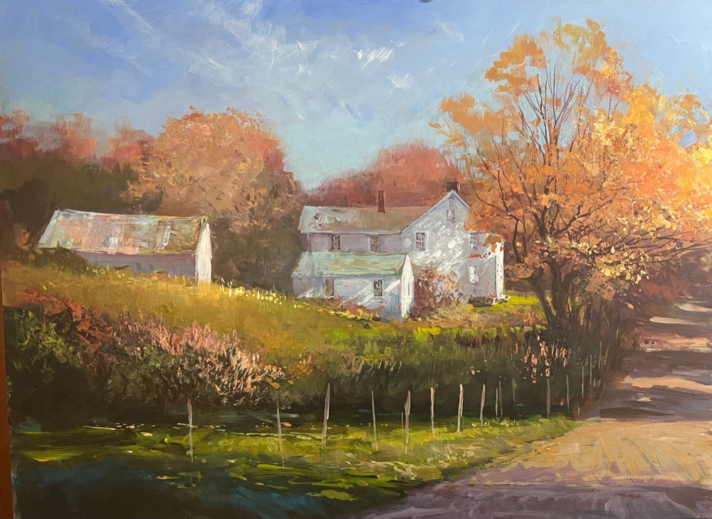 Anda Styler, October Light on exhibit at the The Kershner Gallery in the Fairfield public library from April to June 2024