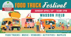 Downtown Milford Business Assocation's food truck festival in milford, connecticut on April 14, 2024