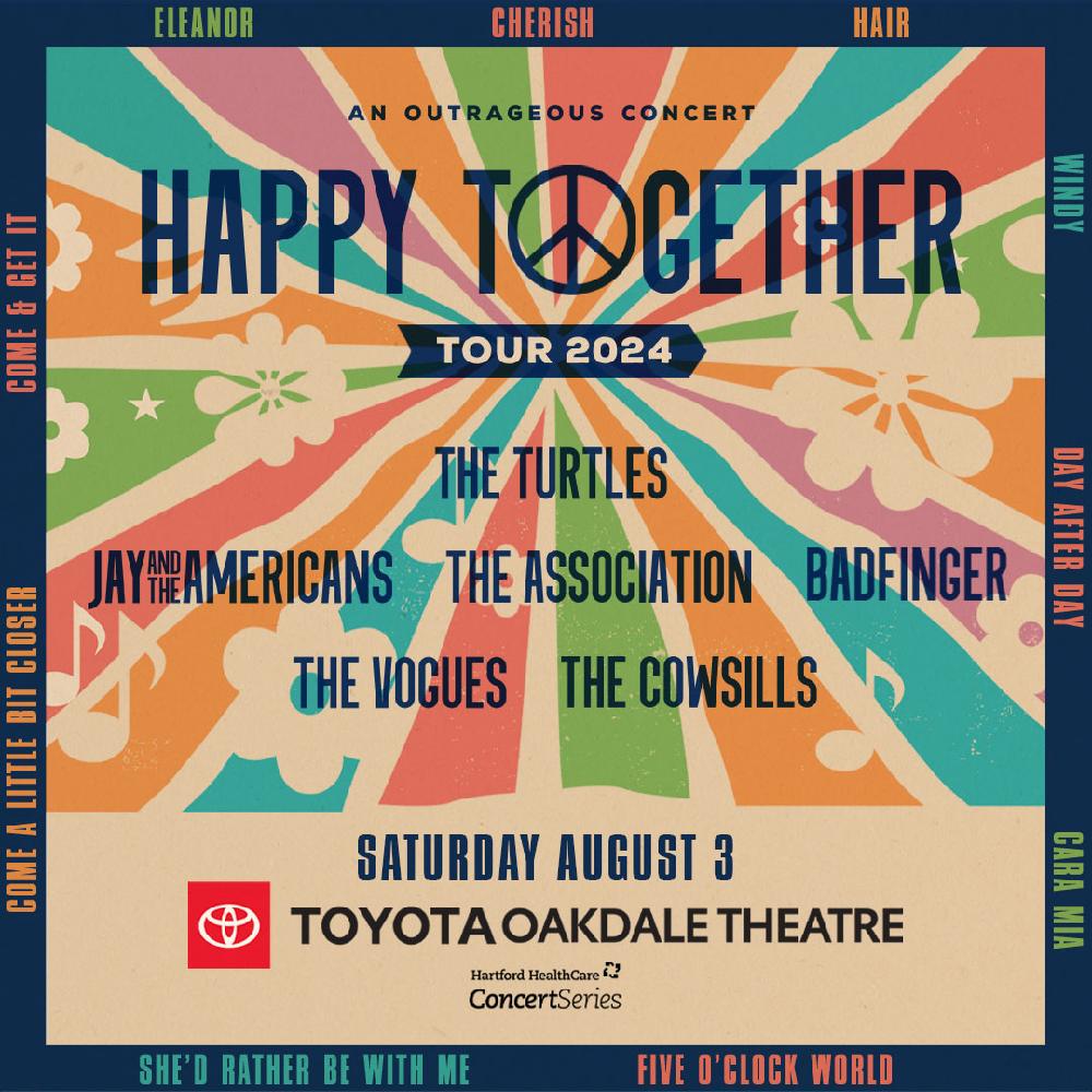 the Happy together tour to perform at the toyota oakdale theatre in wallingford connecticut in August 2024