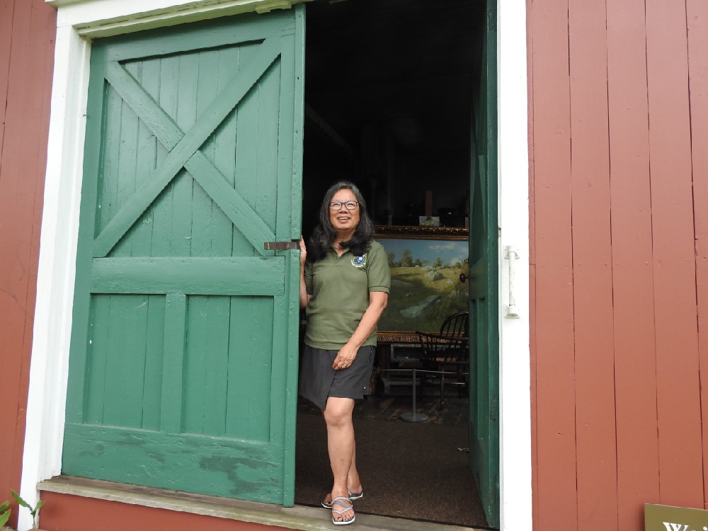 Weir Farm Tour Guide Volunteer ready for visitors at the
Weir Studio National Park Service photo