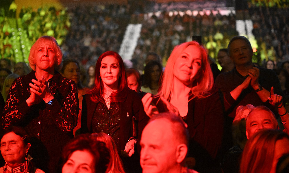 Priscilla Presley in attending Tony Orlando's final show at Mohegan Sun Arena photo via Mohegan Sun