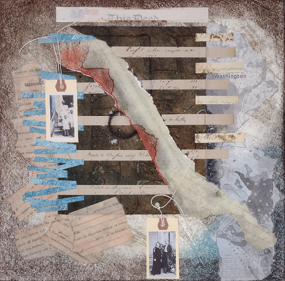 T. Willie Raney, The Deed, collagraph and collage