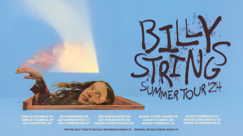 Billy strings to perform at hartford healthcae amp in bridgeport, Connecticut in july 2024