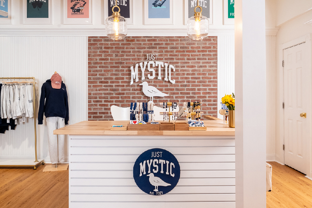 Just Mystic located at 33 West Main Street in Mystic Connecticut has Mystic apparel and clothing 