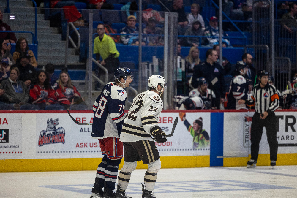 Hartford Wolf Pack vs Hershey Bears on March 30, 2024 at the XL Center in Hartford, Connecticut photos by Scott Chiappetta