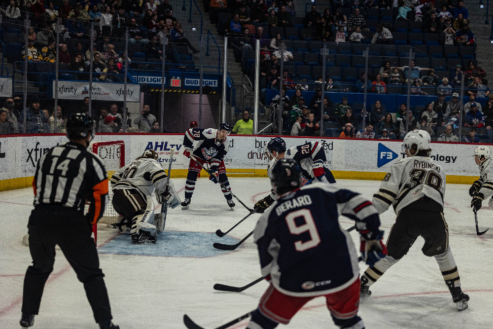 Hartford Wolf Pack vs Hershey Bears on March 30, 2024 at the XL Center in Hartford, Connecticut photos by Scott Chiappetta