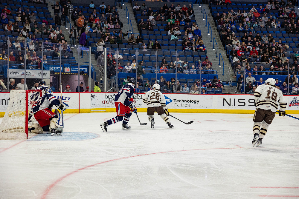 Hartford Wolf Pack vs Hershey Bears on March 30, 2024 at the XL Center in Hartford, Connecticut photos by Scott Chiappetta