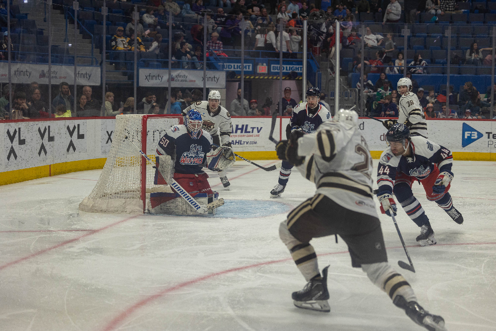 Hartford Wolf Pack vs Hershey Bears on March 30, 2024 at the XL Center in Hartford, Connecticut photos by Scott Chiappetta