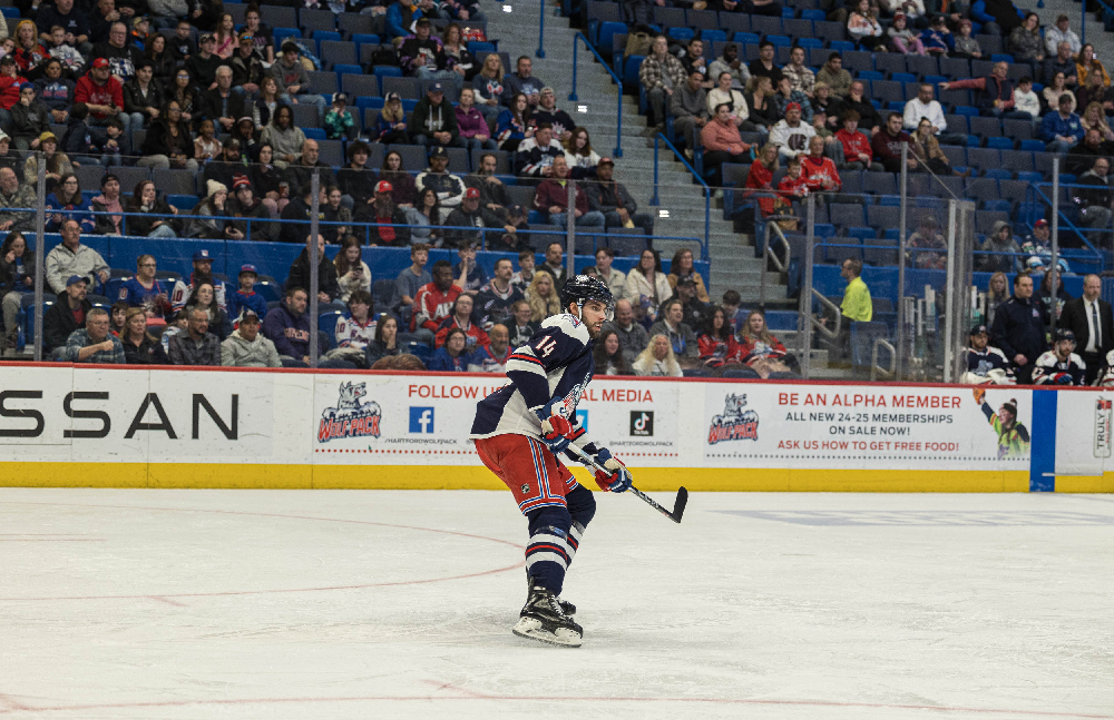 Hartford Wolf Pack vs Hershey Bears on March 30, 2024 at the XL Center in Hartford, Connecticut photos by Scott Chiappetta