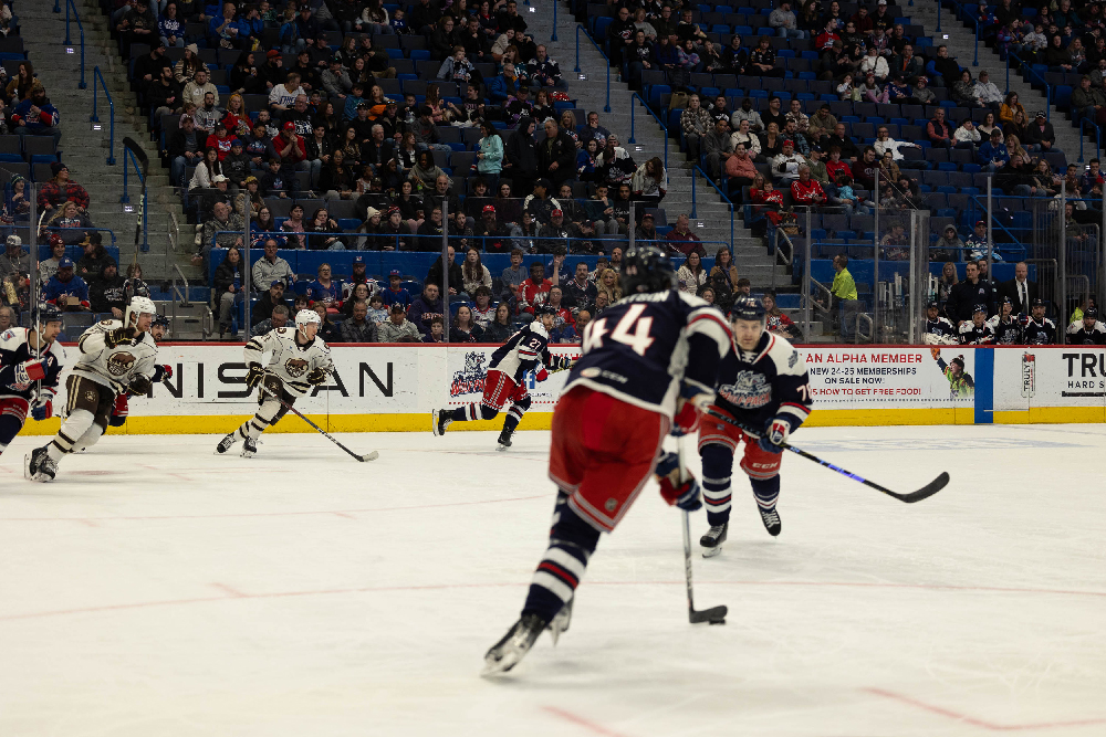 Hartford Wolf Pack vs Hershey Bears on March 30, 2024 at the XL Center in Hartford, Connecticut photos by Scott Chiappetta