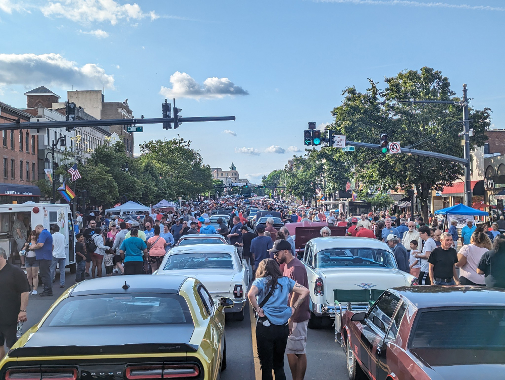  27th Annual Cruise Night on Main Street in middletown connecticut in june 2024