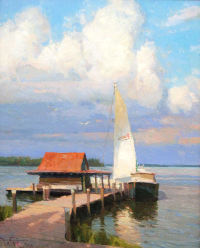 Zufar Bikbov, "Will This Storm Come", oil at lyme art association in lyme connecticut in June and july 2024