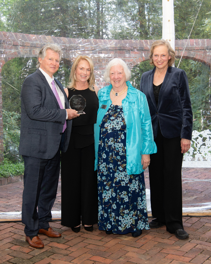 Tina and Don Sturges were presented with the 2024 Cannonball Award at Keeler
Tavern Museum & History Center’s 30 th Annual Gala on May 11, 2024. The event was a great
success, with friends, colleagues, and community members gathering on a beautiful spring
evening to honor Tina and Don and support KTM&HC’s mission-driven work. Thank you to all
who attended and contributed to the event! From left to right: Don Sturges, Tina Sturges,
KTM&HC Board President Sara Champion, KTM&HC Executive Director Hildegard Grob. Photo by
Deborah K. O’Brien Photography, www.deborahobrien.com.