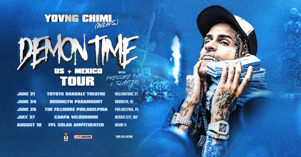 Yovng Chimi Demon Time Tour at Toyota Oakdale Theater in Wallingford, Connecticut in June 2024