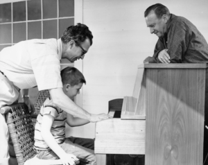 Dave Brubeck & son Chris with Walter Cronkite at Wilton, CT home (The Brubeck Collection)