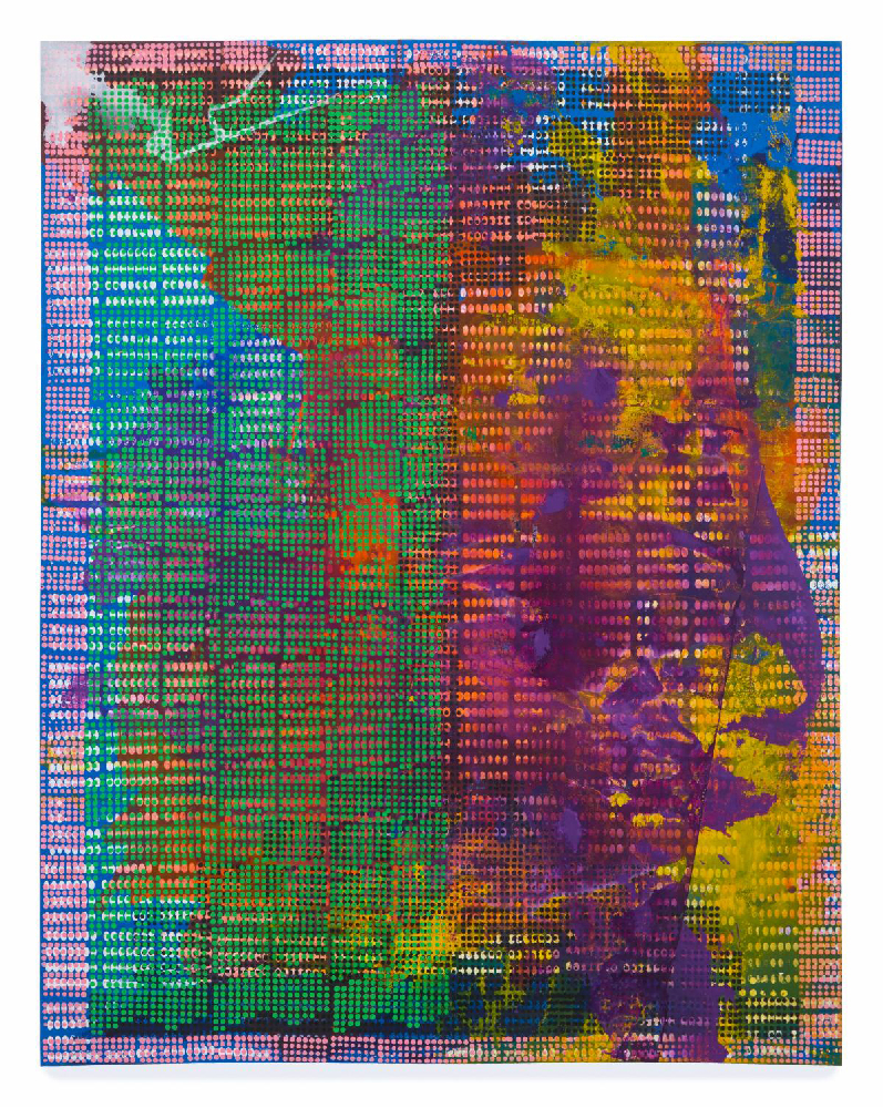 Jeff Ostergren, Abstraction and Empathy, 2022.
72” x 56”
Pharmaceuticals and acrylic on polyester canvas.