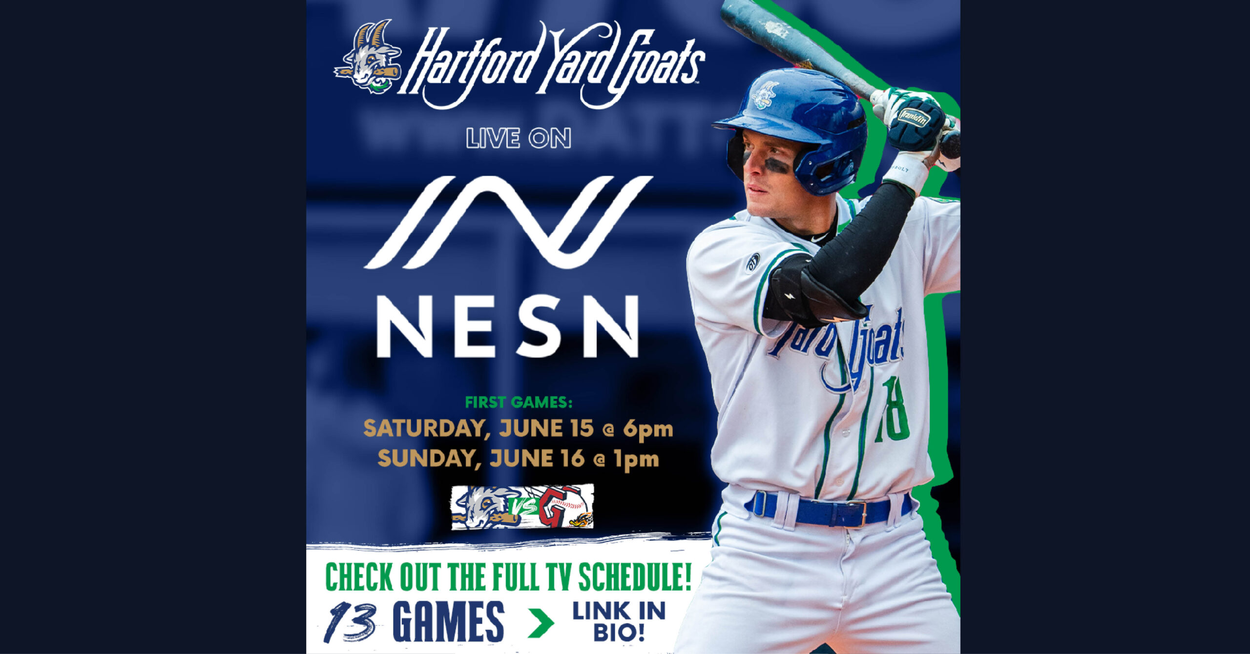 Hartford Yard Goats to Air Live on NESN This Season Finding Connecticut