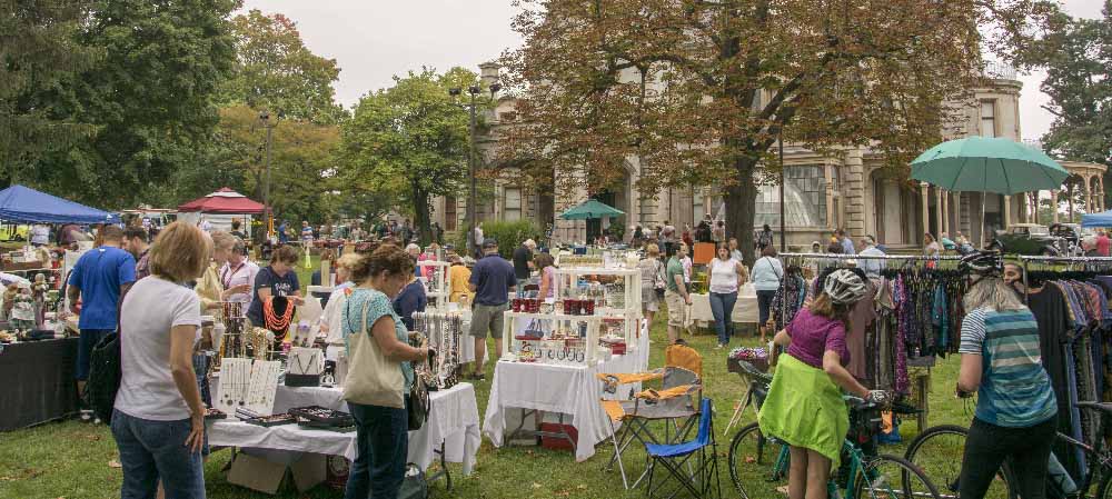 17th annual old fashioned flea maket at the lockwood mathews museum in Norwalk, Connecticut in September 2024