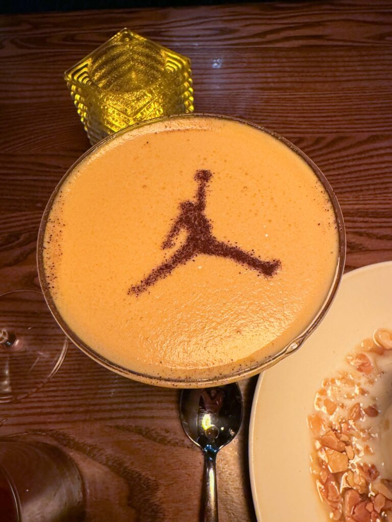 Espresso Martini with Michael Jordan's logo at Michael Jordan Steakhouse at Mohegan Sun photo by Kris Forland