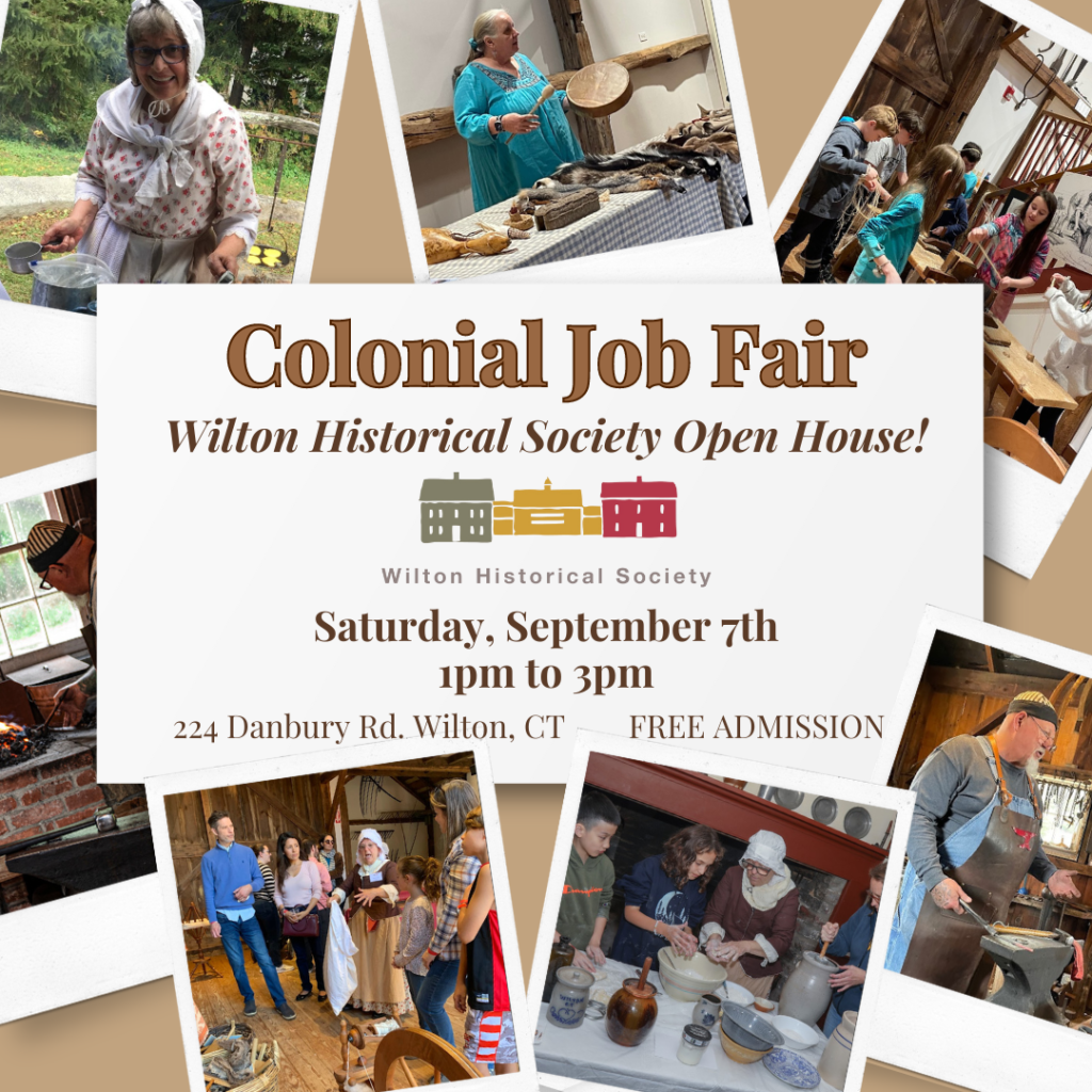 Colonial Job Fair at Wilton Historical Society in Wilton, Connecticut in September 2024