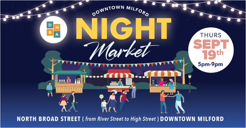 Night Market in Milford, Connecticut in September 2024, iImage via Milford Downtown Business Assocation 