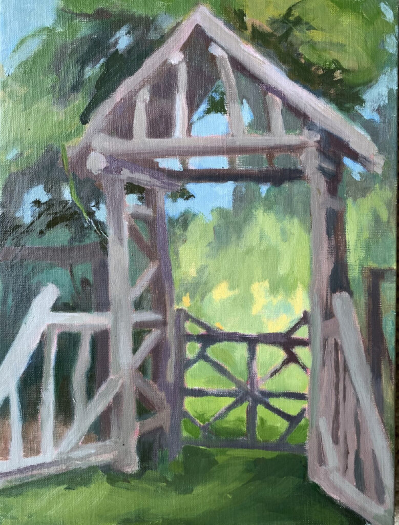 ‘Through the Garden Gate’ by Kathie Milligan at weir farm in wilton and ridgefield, connecticut in summer 2024