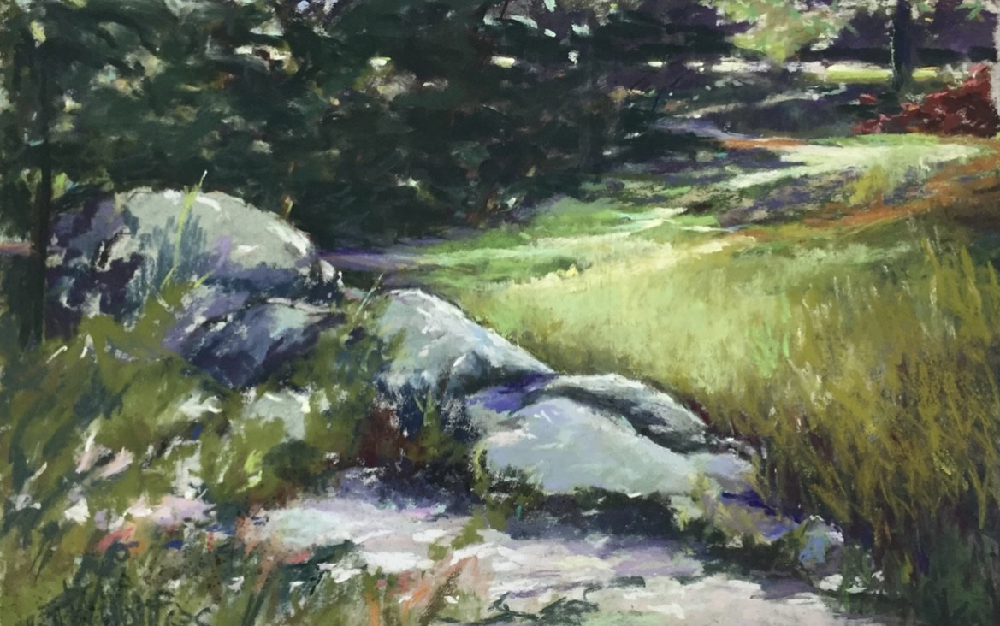 ‘Weir Farm Rock Outcropping’ by Jane Wright Wolf at Weir Farm in Wilton, Connecticut summer 2023