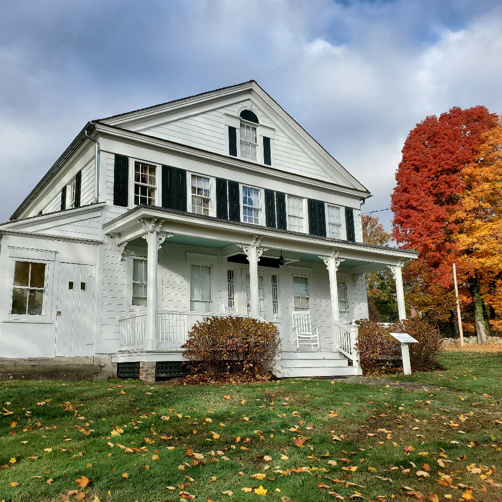 The Coley House in autumn photo via Weston History Culture Center in Weston, Connecticut