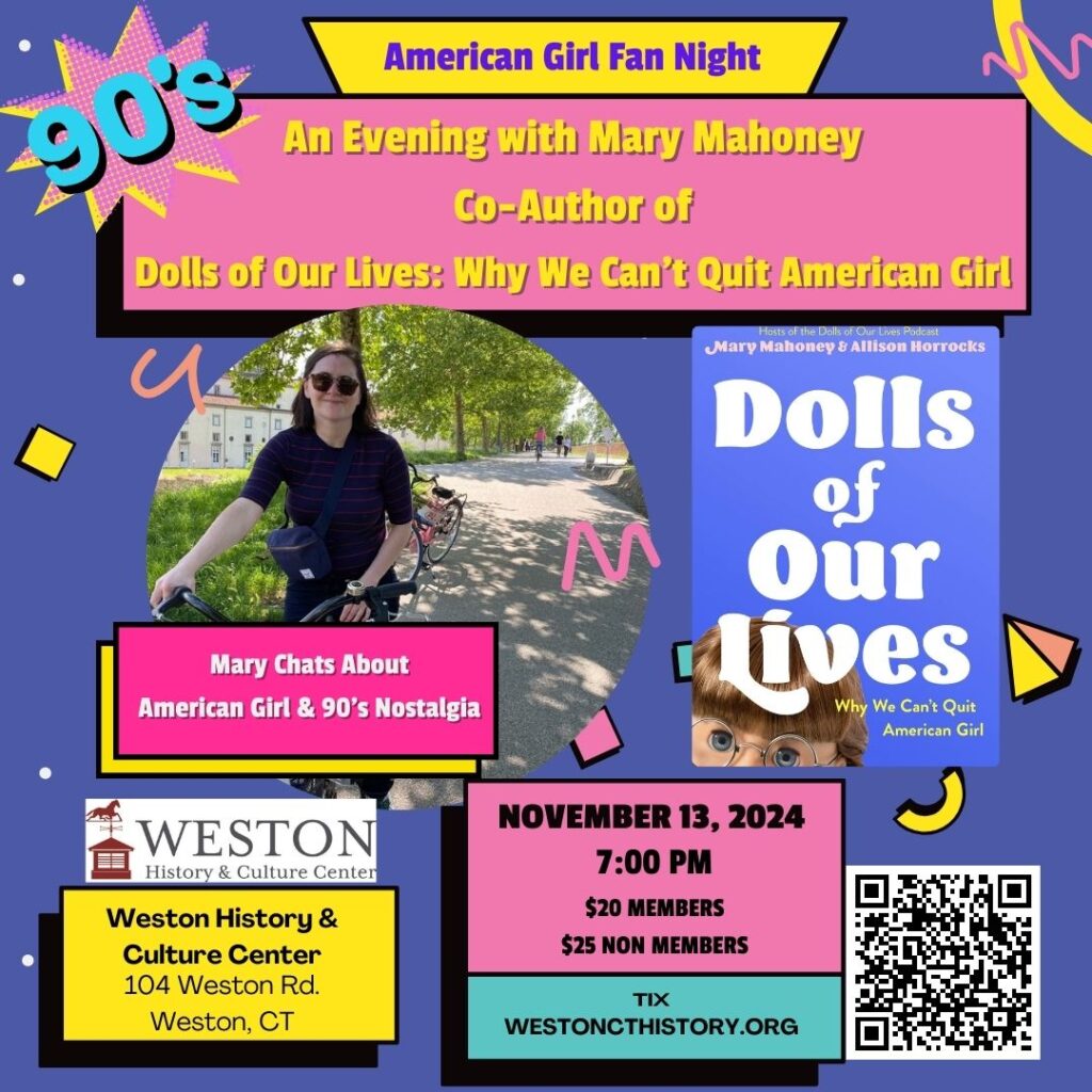 American Girl Night at Weston Historical society in Weston Connecticut in November 2024