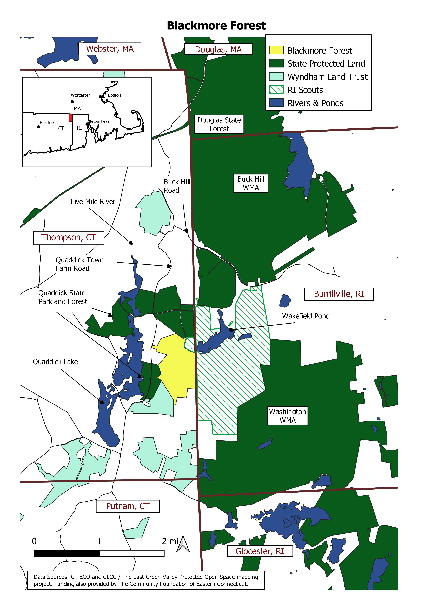 The new Blackmore Forest Preserve connects protected land in CT and RI.