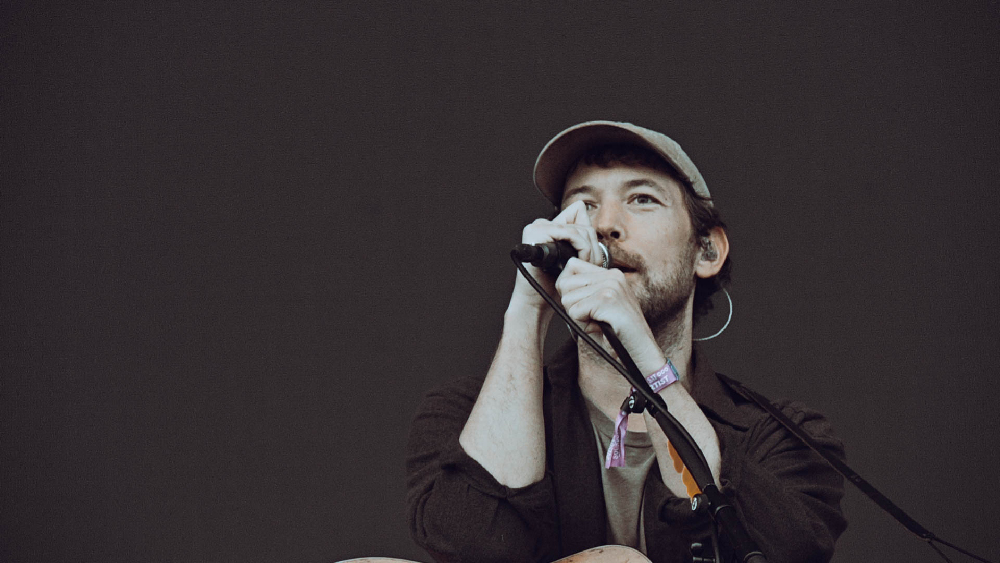 Robin Pecknold of Fleet Foxes at Soundside Music Festival in Bridgeport, Connecticut, on September 28, 2024 photo by Kris Forland