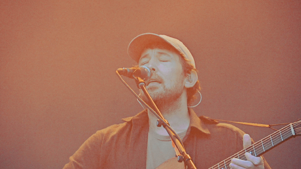 Robin Pecknold of Fleet Foxes at Soundside Music Festival in Bridgeport, Connecticut, on September 28, 2024 photo by Kris Forland